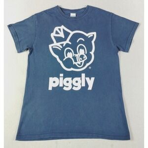 Gildan Piggly Wiggly Shirt Mens Small‎ Blue Grocery Store Logo Graphic Tee SC